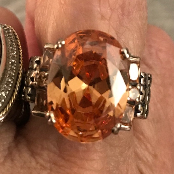 SILPADA Sterling Amber Stretch Ring R2384